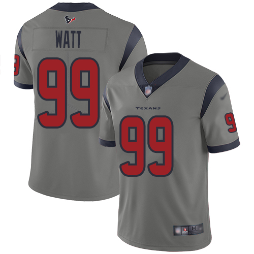 Houston Texans Limited Gray Men J J  Watt Jersey NFL Football #99 Inverted Legend->youth nfl jersey->Youth Jersey